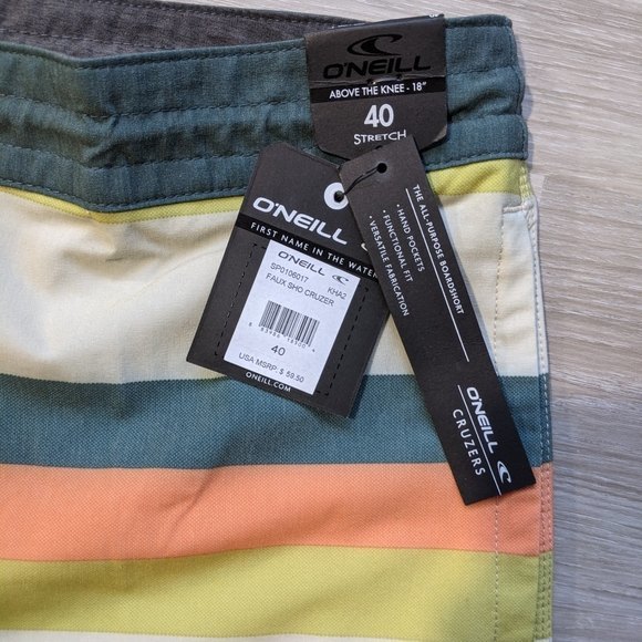 Men's Hybrid Stretch Flex Board Shorts Swim Trunks 40 XL O'Neill Blanket Stripe - Picture 4 of 8